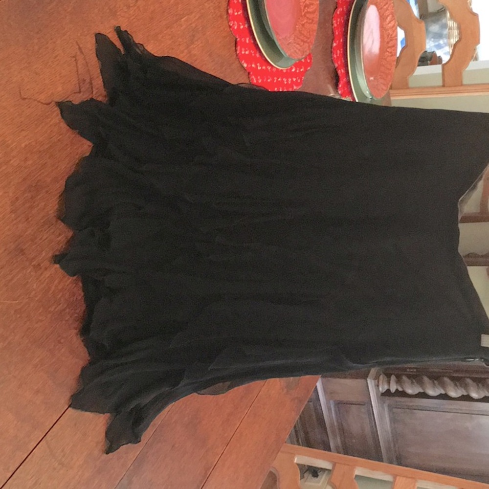 Black silk chiffon skirt